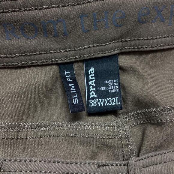 Prana Pants Mens 40 Slim Brown Born From The Experience Brion Stretch Hiking - Picture 8 of 9